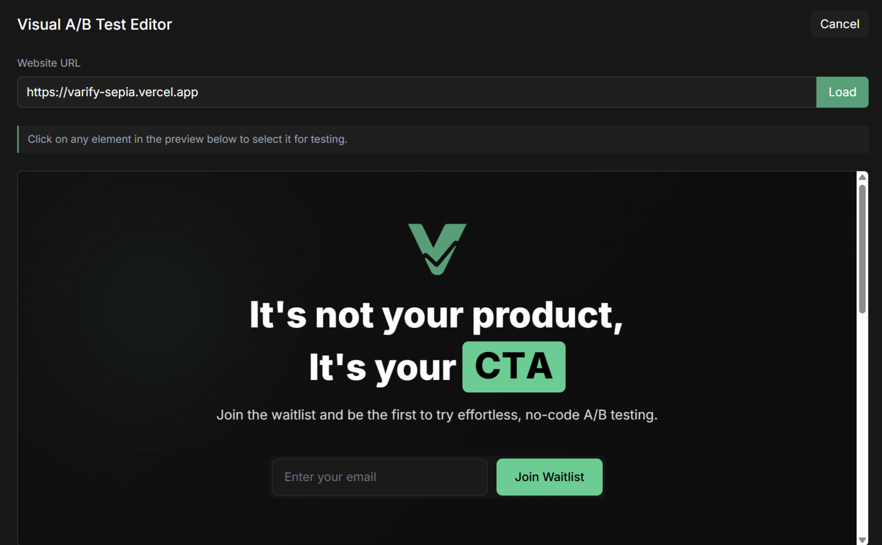 Visual A/B Test Editor